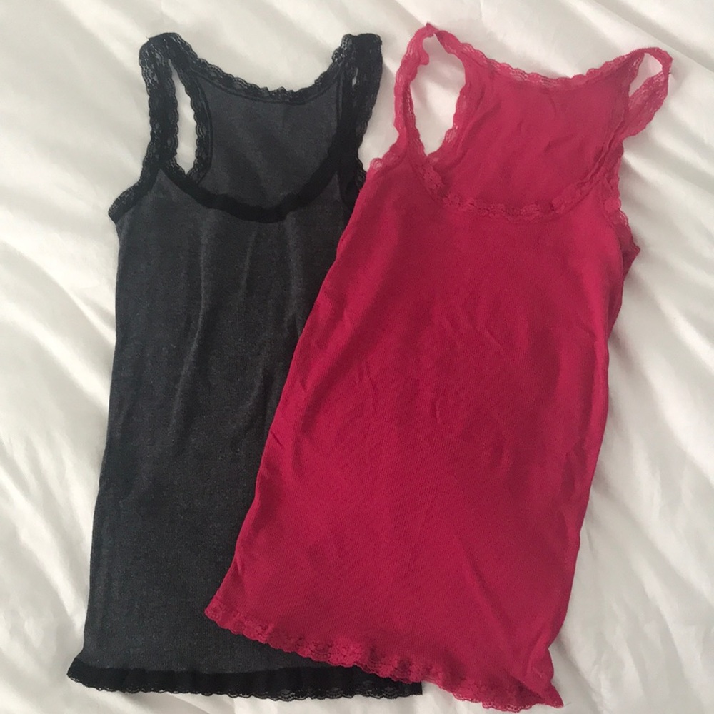 Lace trim tank tops (both)